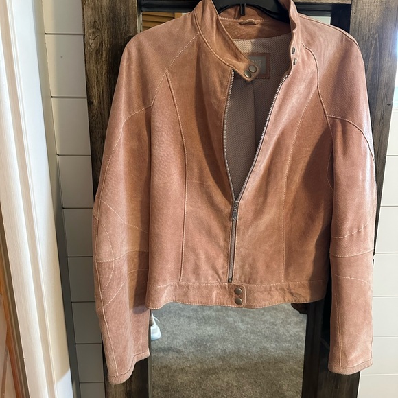Wilson’s Leather Blush Suede Moto Jacket – Size Large - Picture 3 of 4